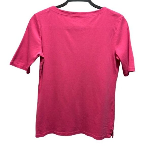 The Talbots Tee Women's V-Neck Size XS Pink 100% Pima Cotton - Picture 2 of 8